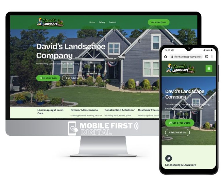WordPress Website Design davids landscaping 768x615