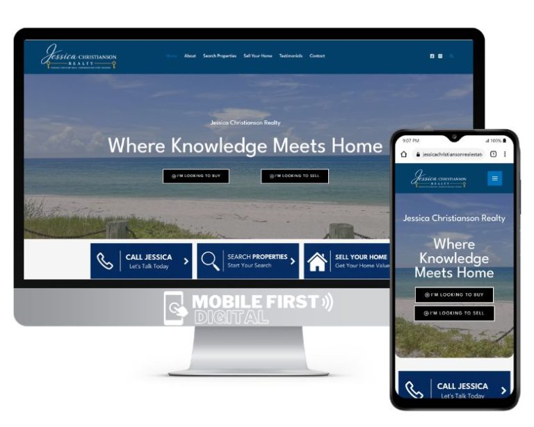 WordPress Website Design jessica christianson real estate 768x615